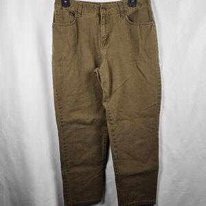 Bill Blass Easy Fit Jeans Womens 8P Petite Olive Denim Straight Leg Vintage